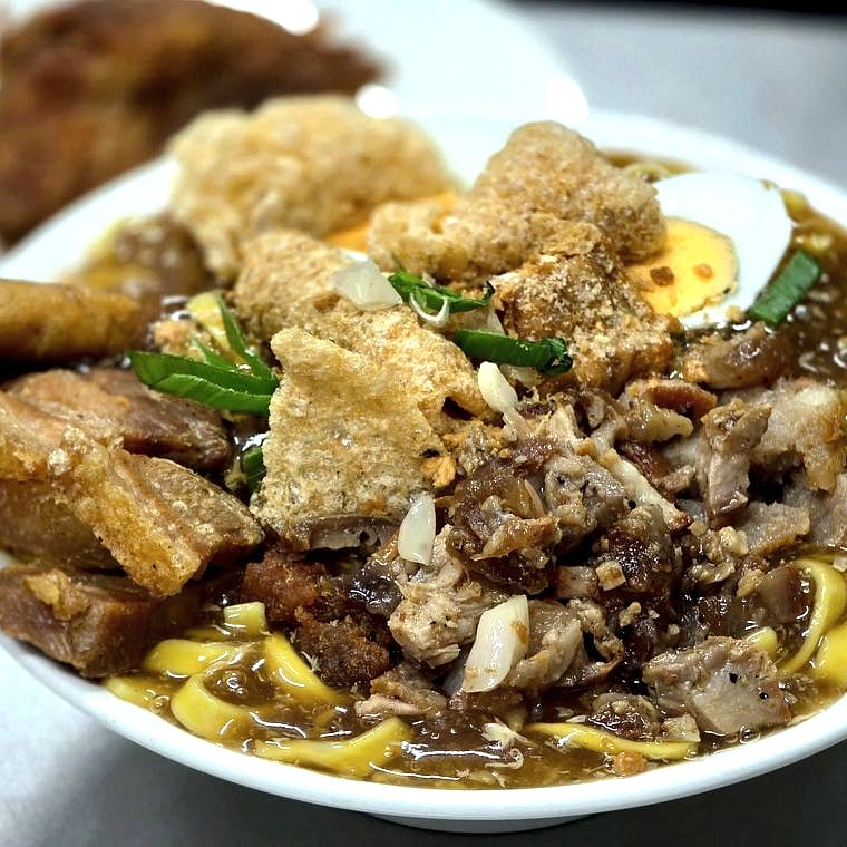 Authentic Batangas Lomi with pork, chicharon, and egg